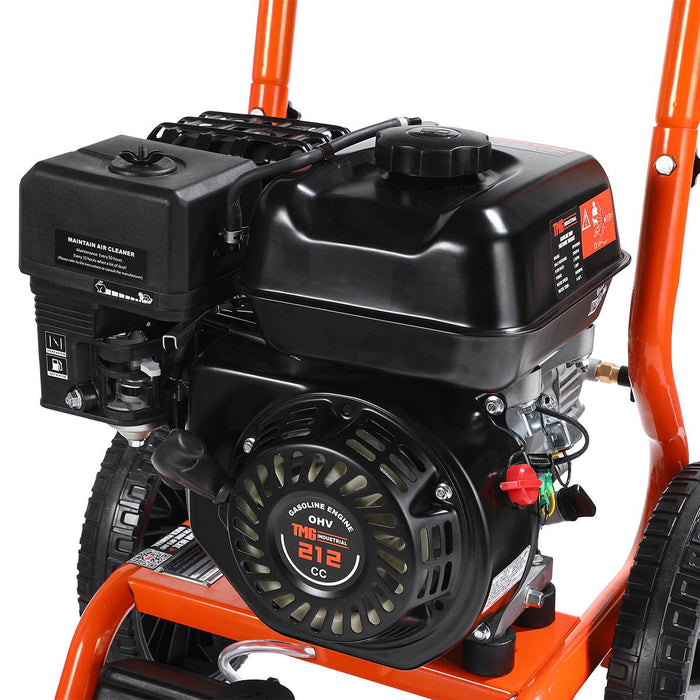 2900 PSI Gas Pressure Washer, 2.5 GPM, 212cc Gas Engine, 25' Hose, 12" Wheels, TMG-GPW30RH