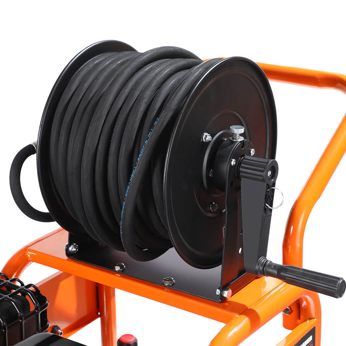 Nettoyeur haute pression à essence 3600 PSI, 4 GPM, moteur à essence 420cc, pompe triplex industrielle, enrouleur de tuyau 98', TMG-GPW36R