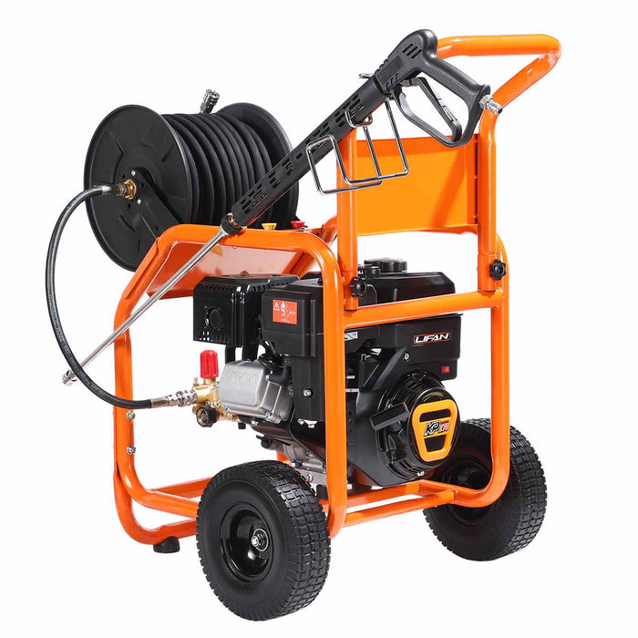 3335 PSI Gas Pressure Washer, 3.2 GPM, 274cc Gas Engine, Industrial Triplex Pump, 98' Hose Reel, TMG-GPW34LF