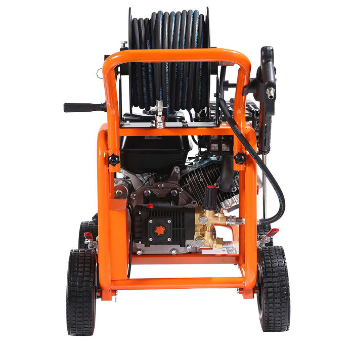 4000 PSI Gas Pressure Washer, 4 GPM, 500cc Gas Engine, Industrial Triplex Pump, 98' Hose Reel, TMG-GPW40R