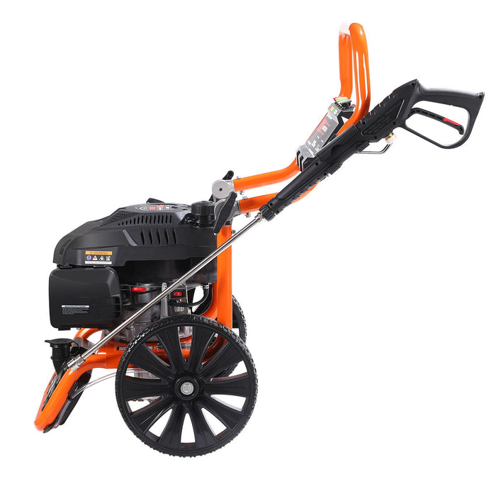 2900 PSI Gas Pressure Washer, 2.5 GPM, 200cc Gas Engine, 25' Hose, 12" Wheels, Fold-Down Handle, TMG-GPW30RV