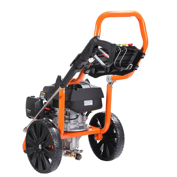 2900 PSI Gas Pressure Washer, 2.5 GPM, 200cc Gas Engine, 25' Hose, 12" Wheels, Fold-Down Handle, TMG-GPW30RV