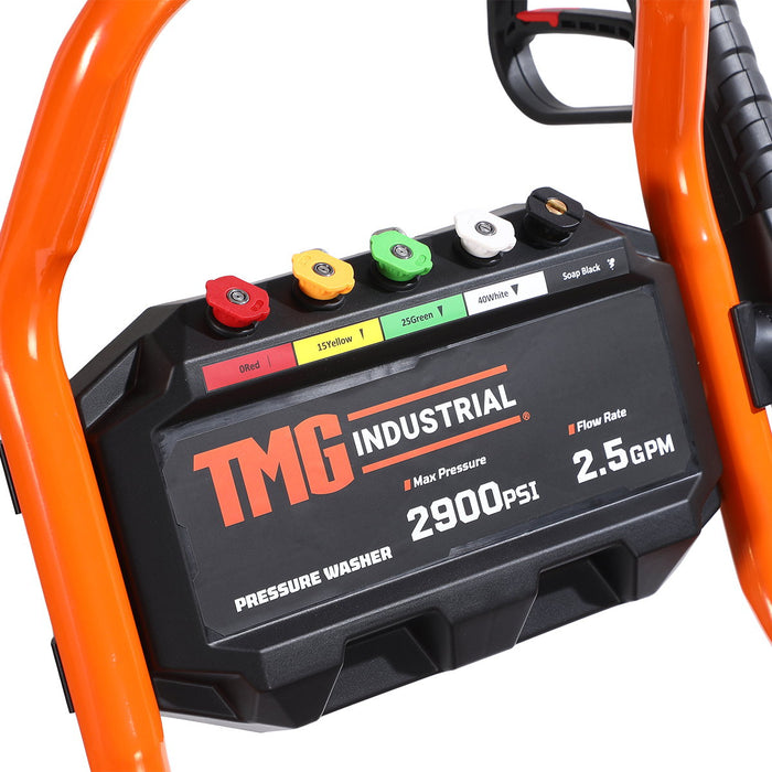 2900 PSI Gas Pressure Washer, 2.5 GPM, 200cc Gas Engine, 25' Hose, 12" Wheels, Fold-Down Handle, TMG-GPW30RV