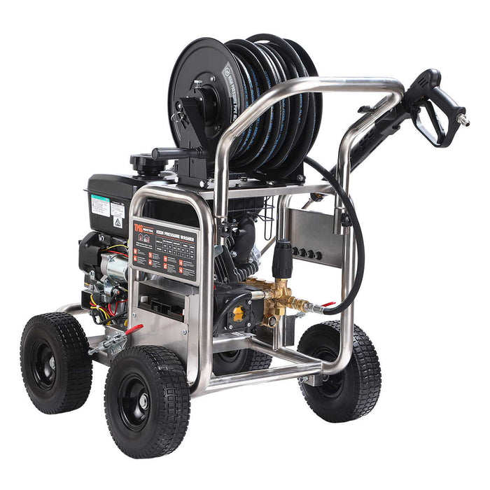 3600 PSI Gas Pressure Washer, 4 GPM, 408cc Vanguard Engine, AR Industrial Triplex Pump, 98' Hose Reel, TMG-GPW36BS