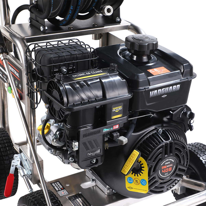 3600 PSI Gas Pressure Washer, 4 GPM, 408cc Vanguard Engine, AR Industrial Triplex Pump, 98' Hose Reel, TMG-GPW36BS