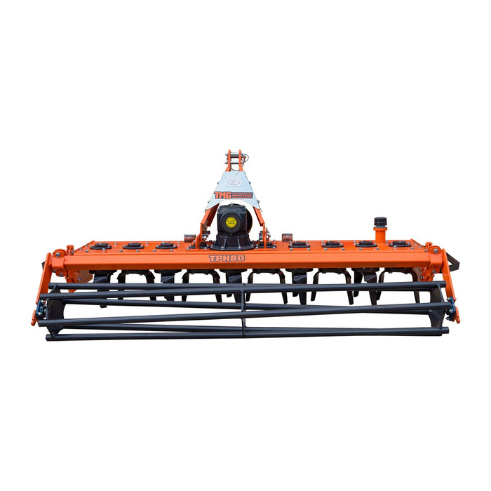 80" Rotary Power Harrow with Pipe Roller, 55-80 HP Tractor, 3-Point Hitch, Cat 1 & 2, TMG-TPH80