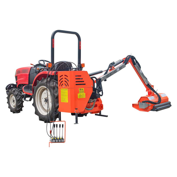 40" Side Boom Mower, Hydraulic Reach Arm, Tractor-Mounted, Cat 1, 114" Reach TMG-TAM40