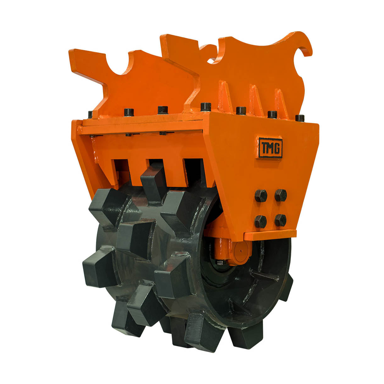 25" Compaction Wheel for 10-18 Ton Excavators, Quick-Change, 24 Tamping Pads, TMG-ECW25