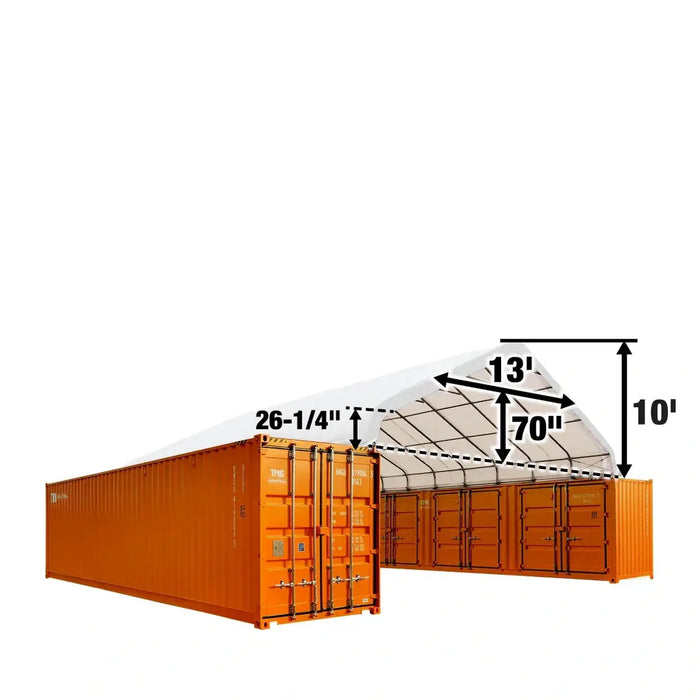 TMG Heavy Series™ 30' x 40' PVC Fabric Container Peak Roof Shelter, Fire Retardant, Water Resistant, UV Protected, TMG-ST3041CV (Previously ST3040CV)