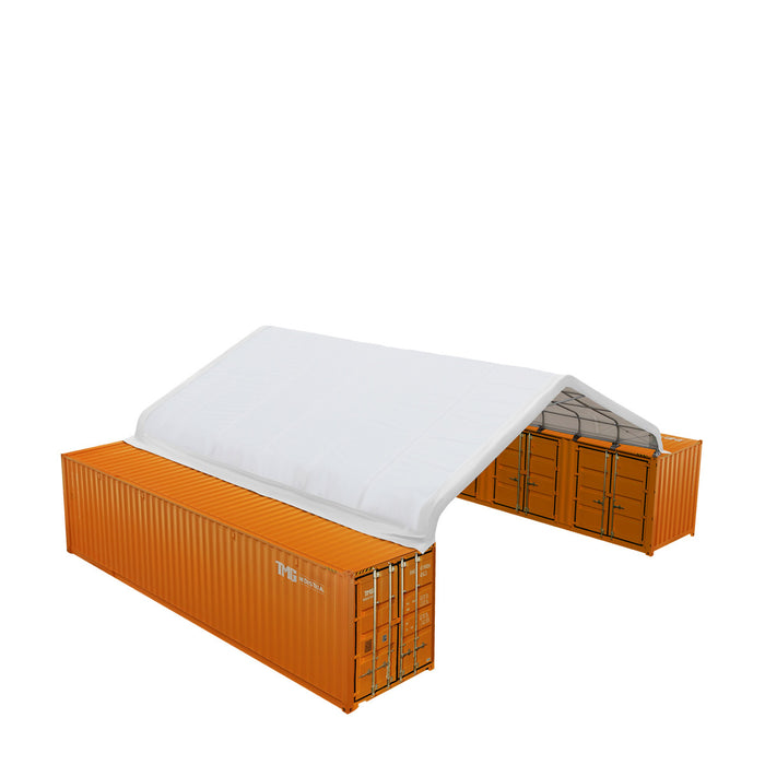 TMG-ST3042CE 30' x 40' PE fabric container peak roof shelter, fire retardant and UV protected