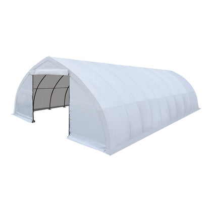 30' x 40' Peak Ceiling Storage Shelter with Heavy Duty 11 oz PE Cover & Drive Through Doors, TMG-ST3042E (Previously ST3040E)