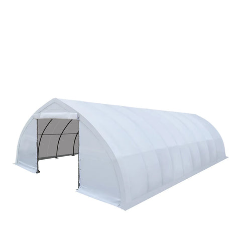 30' x 40' Peak Ceiling Storage Shelter with Heavy Duty 17 oz PVC Cover & Drive Through Doors, TMG-ST3042V (Previously ST3040V) TMG Industrial CA