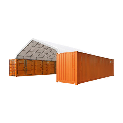30' x 40' Peaked Roof Container Shelter with Heavy Duty 11 oz PE Tarpaulin, TMG-ST3042C (Previously ST3040C)