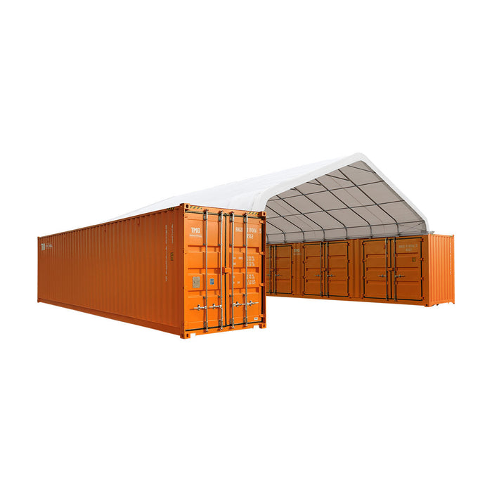 30' x 40' Peaked Roof Container Shelter with 11 oz PE Tarpaulin, 7' Ceiling Height, TMG-ST3042C (Previously TMG-ST3040C) TMG Industrial