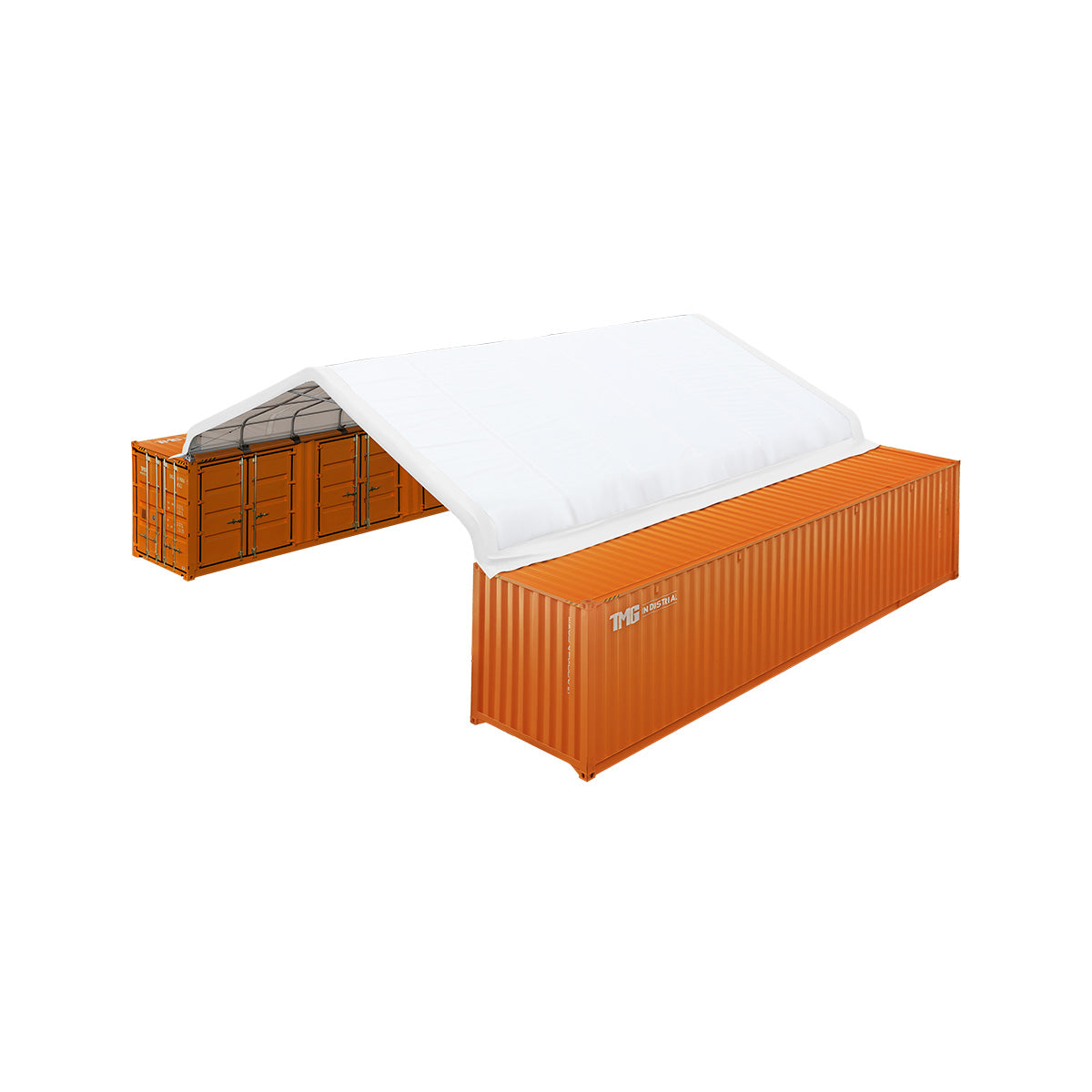 30' x 40' Peaked Roof Container Shelter with 11 oz PE Tarpaulin, 7' Ceiling Height, TMG-ST3042C (Previously TMG-ST3040C) TMG Industrial