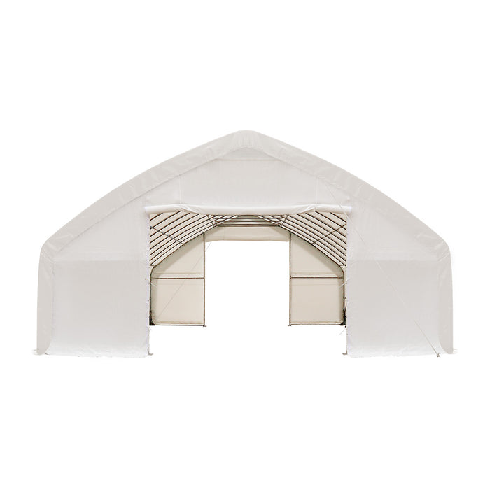 TMG-ST3052E 30' x 50' straight wall peak ceiling storage shelter with 10 oz PE cover
