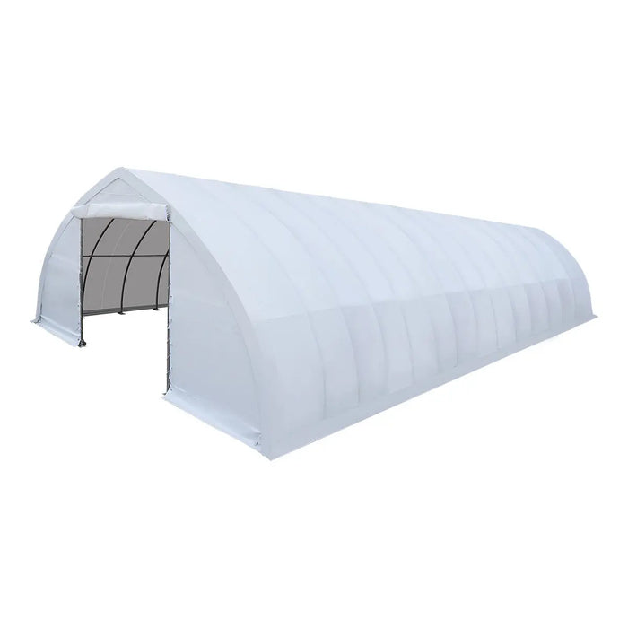 30' x 60' Peak Ceiling Storage Shelter with Heavy Duty 11 oz PE Cover & Drive Through Doors, TMG-ST3062E(Previously ST3060) TMG Industrial