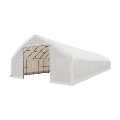 TMG-ST3072V 30' x 70' straight wall peak ceiling storage shelter with heavy duty 13 oz PVC cover