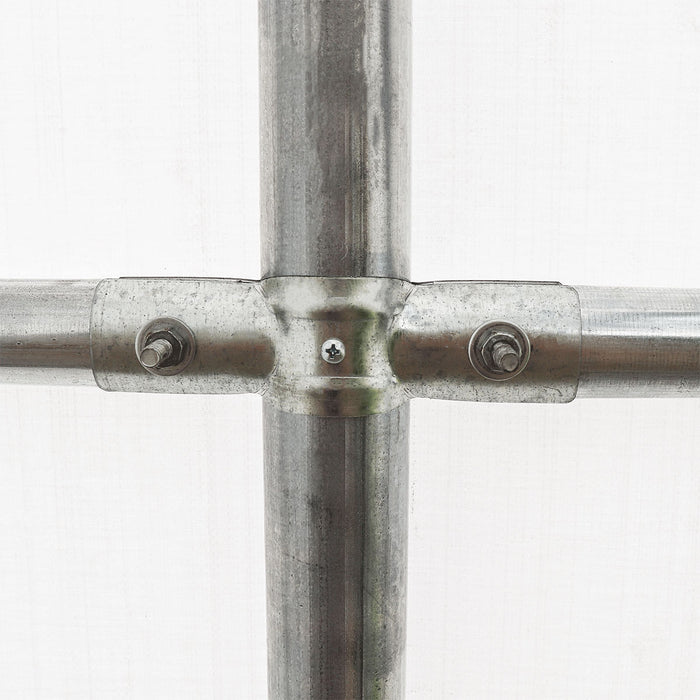 TMG-ST3082V 30x80 peak ceiling storage shelter with heavy duty 17 oz PVC cover, galvanized steel frame, and drive-through roll-up doors for large equipment storage