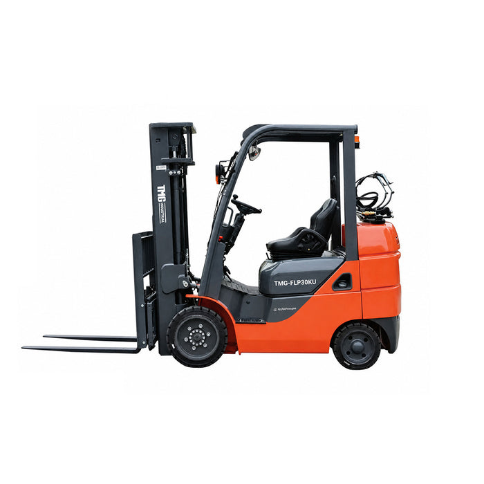 3 Ton LPG Forklift, Kubota Engine, 48" or 60" Class III A Forks, Cushion Tires, TMG-FLP30KU