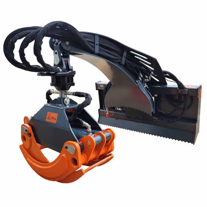 3300 lb Skid Steer Rotary Log Grapple, 360° Rotation, 49" Opening, for 40-75 HP Skid Steers, TMG-SLG50