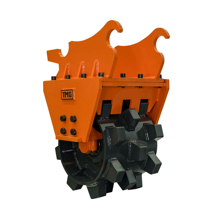 20" Compaction Wheel for 4-8 Ton Excavators, Quick change, 24 Tamping Pads, TMG-ECW20