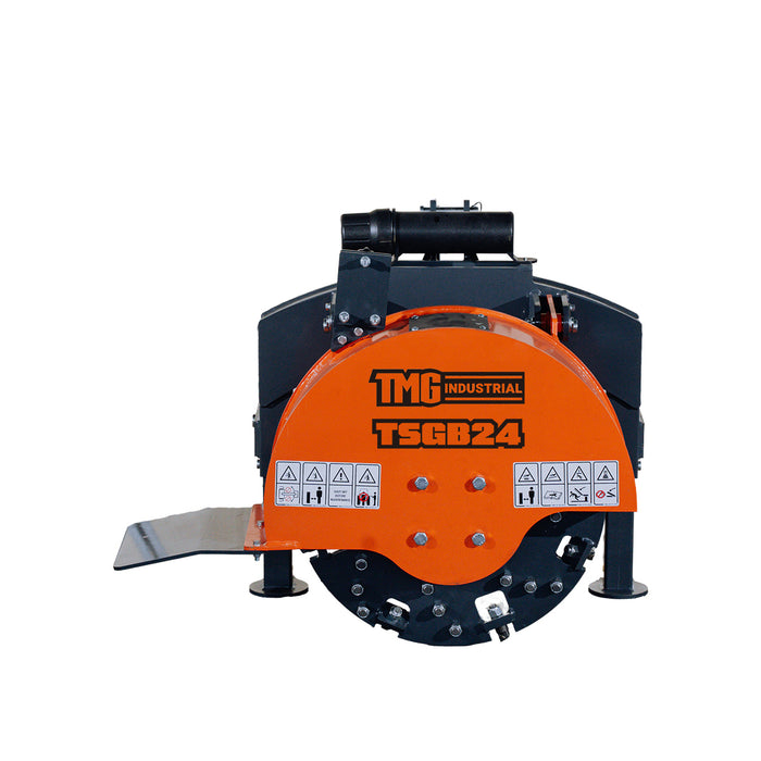 24" Stump Grinder, 3-Point Hitch Category 1, 34 Tungsten Carbide Teeth, for 20-50 HP Tractors, PTO Shaft Included, TMG-TSGB24