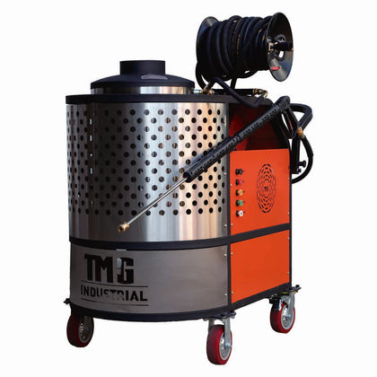 4000 PSI Hot Water Pressure Washer with 85' High-Pressure Hose Reel, 7.5 HP Electric Motor, TMG-HW42E
