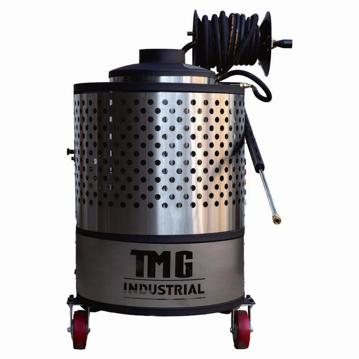4000 PSI hot water pressure washer with 85ft hose reel and 7.5 HP electric motor TMG-HW42E