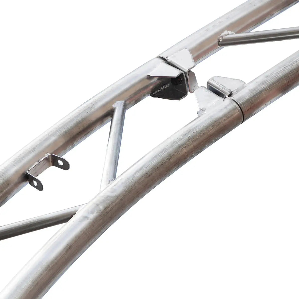 TMG-DT4022CF8 40' x 20' dual truss container shelter with 21 oz PVC cover, enclosed end wall and front drop
