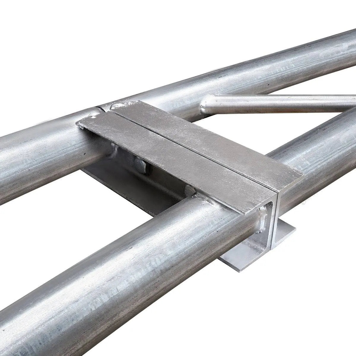 TMG-DT4022CG8 40' x 20' dual truss container shelter with heavy duty 21 oz PVC cover and fully enclosed front and back walls
