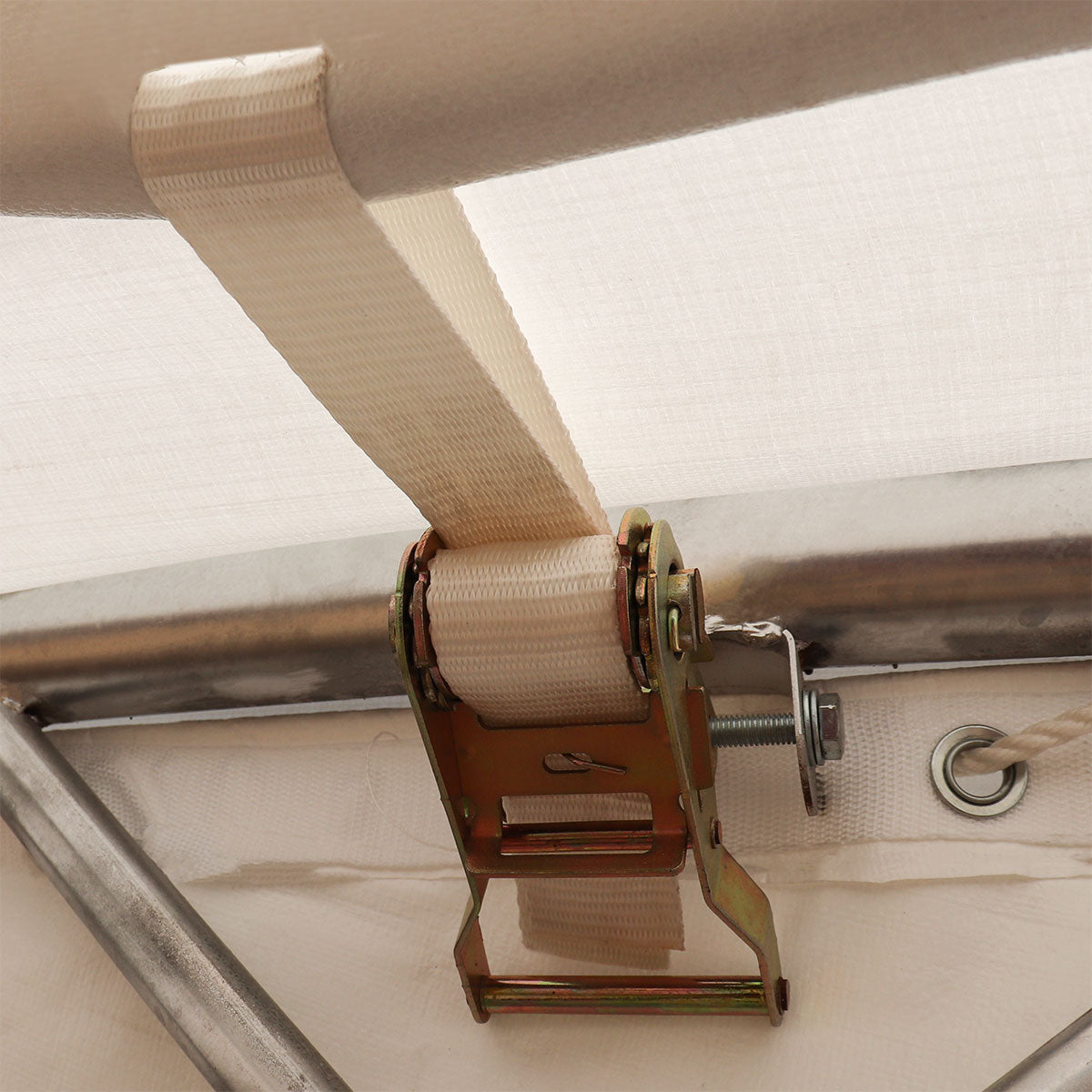 TMG-DT4022C 40' x 20' dual truss container shelter with heavy duty 21 oz PVC cover
