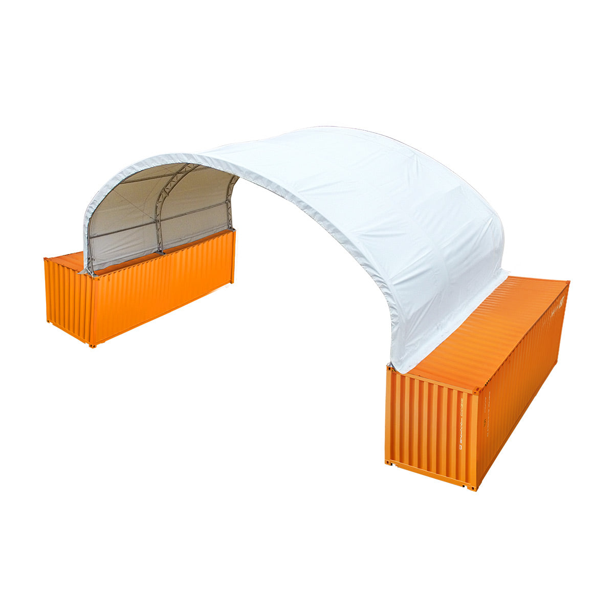 TMG-DT4022C 40' x 20' dual truss container shelter with heavy duty 21 oz PVC cover
