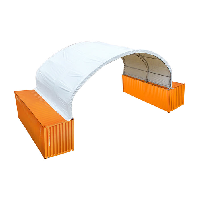 TMG-DT4022C 40' x 20' dual truss container shelter with heavy duty 21 oz PVC cover
