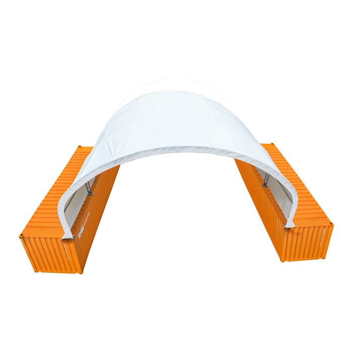 TMG-DT4022C 40' x 20' dual truss container shelter with heavy duty 21 oz PVC cover
