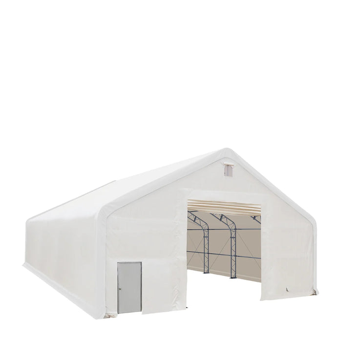 Snow Series™ 40' x 40' Dual Truss Storage Shelter, 35 PSF Snow Load Rated, Engineering Drawing, Heavy Duty 21 oz PVC Cover & Drive Through Doors, TMG-DTE4040-SR35