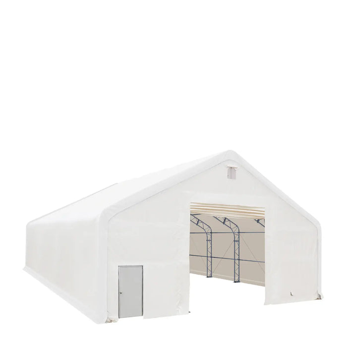 Snow Series™ 40' x 60' Dual Truss Storage Shelter, 25 PSF Snow Load Rated, Engineering Drawing, Heavy Duty 21 oz PVC Cover & Drive Through Doors, TMG-DTE4060-SR25