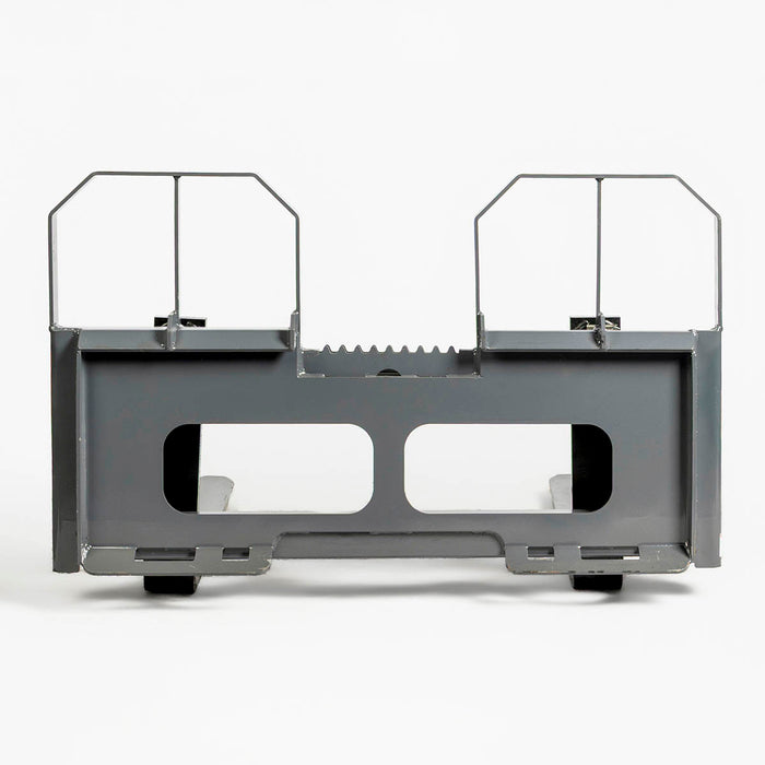 42" pallet fork for skid steer with heavy-duty Class II forks, 4,200 lbs capacity, and wide guard, TMG-SPF42