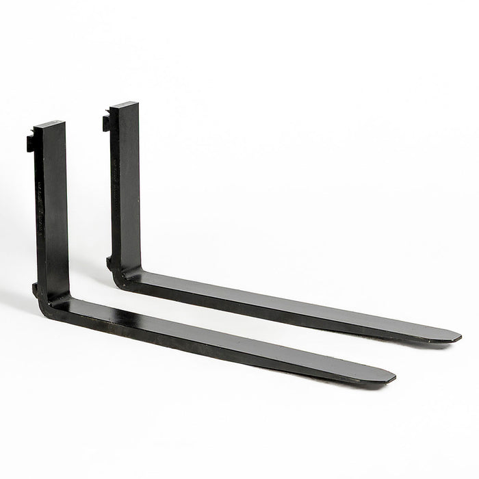 42" pallet fork for skid steer with heavy-duty Class II forks, 4,200 lbs capacity, and wide guard, TMG-SPF42