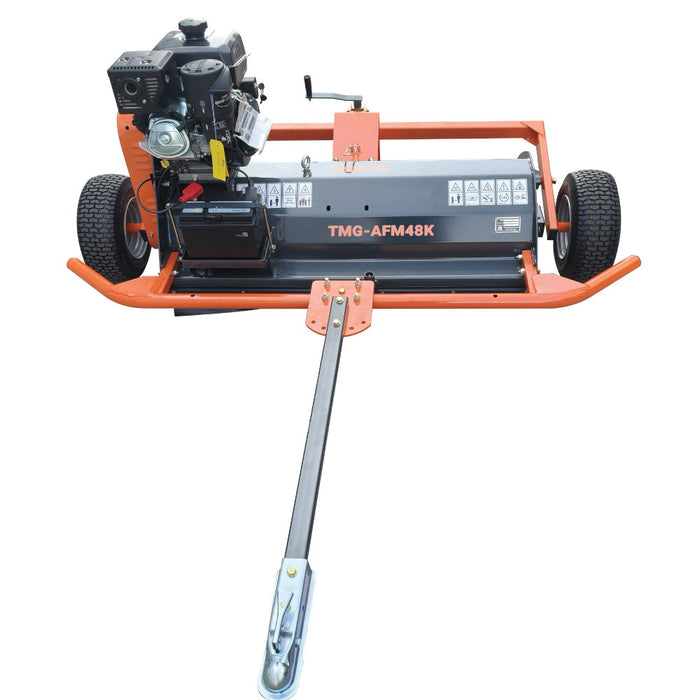 TMG-AFM48K 48" ATV flail mower with 14 HP Kohler engine and tow-behind side shift