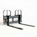 48" pallet fork for skid steer with heavy-duty Class II forks, 4,200 lbs capacity, and wide guard, TMG-SPF48