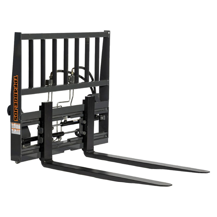 48 inch pallet fork with hydraulic side shift for tractor loader with Global Euro mount and 4200 lb capacity TMG-TPF48GEJDS