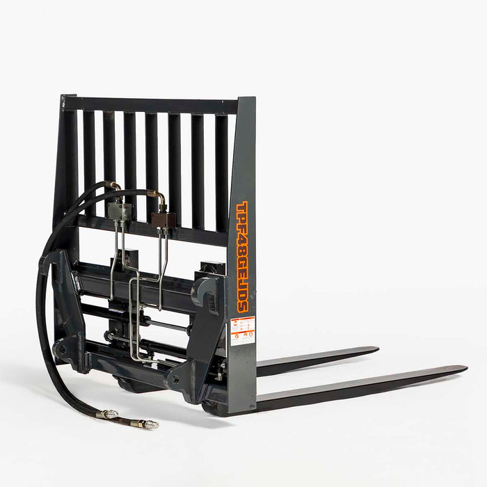48 inch pallet fork with hydraulic side shift for tractor loader with Global Euro mount and 4200 lb capacity TMG-TPF48GEJDS