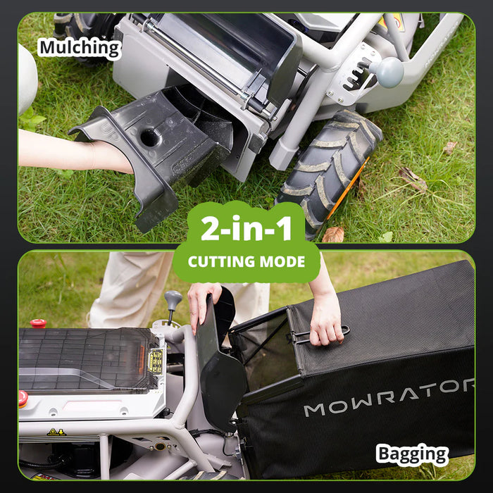 MowRator Robotic Lawnmower, S1 Pro Series 4WD, All-In-One Battery Remote Control, 3-In-1 System (Mulch, Bag, Discharge), Model# TMG-MO1008