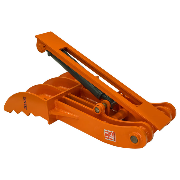Hydraulic Thumb for 10-18 Ton Excavators, 4 Tines, Weld-On Base Plate, TMG-EHT18