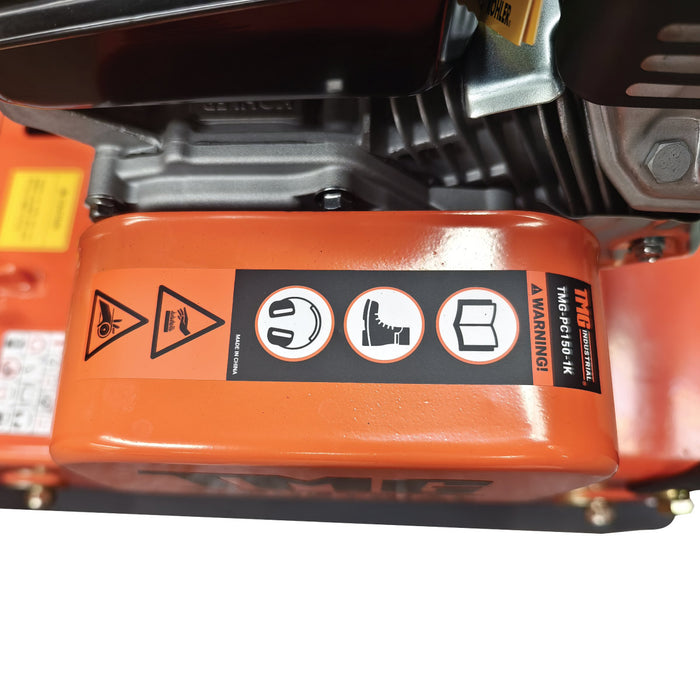 TMG-PC150-1K vibratory plate compactor with 5.5 HP Kohler engine and 5600 lb compaction force
