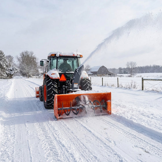 TMG-TBS60 60" 3-point hitch snow blower with 24" impeller and 360° rotating chute