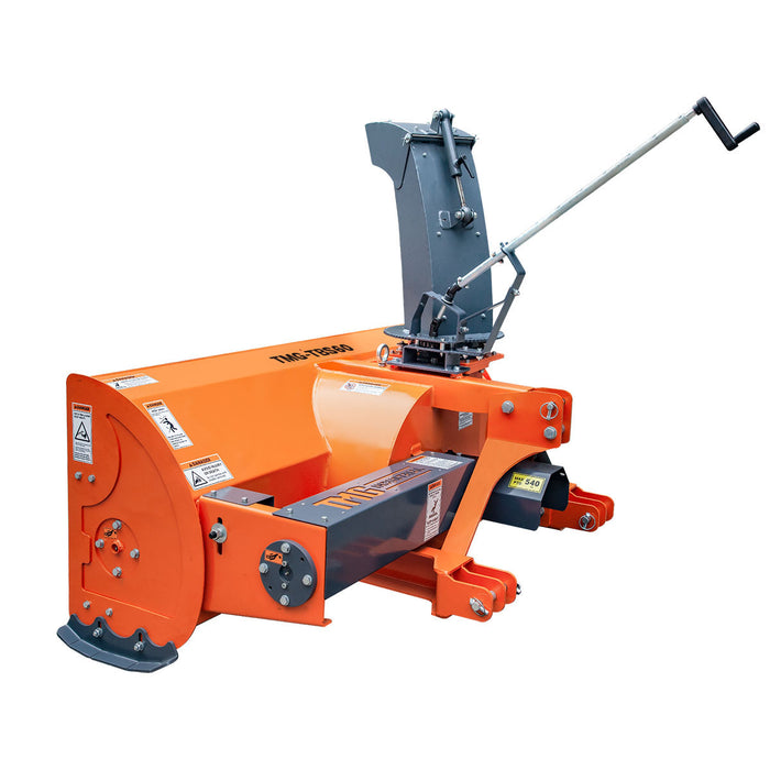 TMG-TBS60 60" 3-point hitch snow blower with 24" impeller and 360° rotating chute