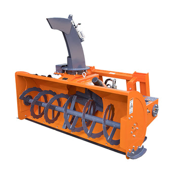 TMG-SSB60 60" skid steer snow blower with 24" impeller and 360° motor-driven chute