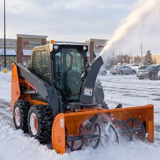 TMG-SSB60 60" skid steer snow blower with 24" impeller and 360° motor-driven chute